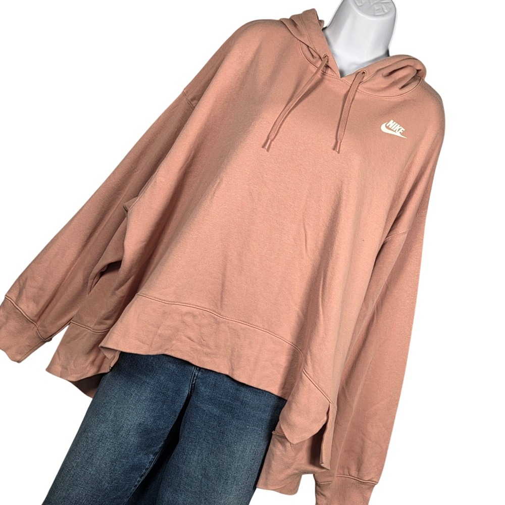 Nike Sportwear Club French Terry Hoodie Women 3X Plus Desert Berry Pink Cute